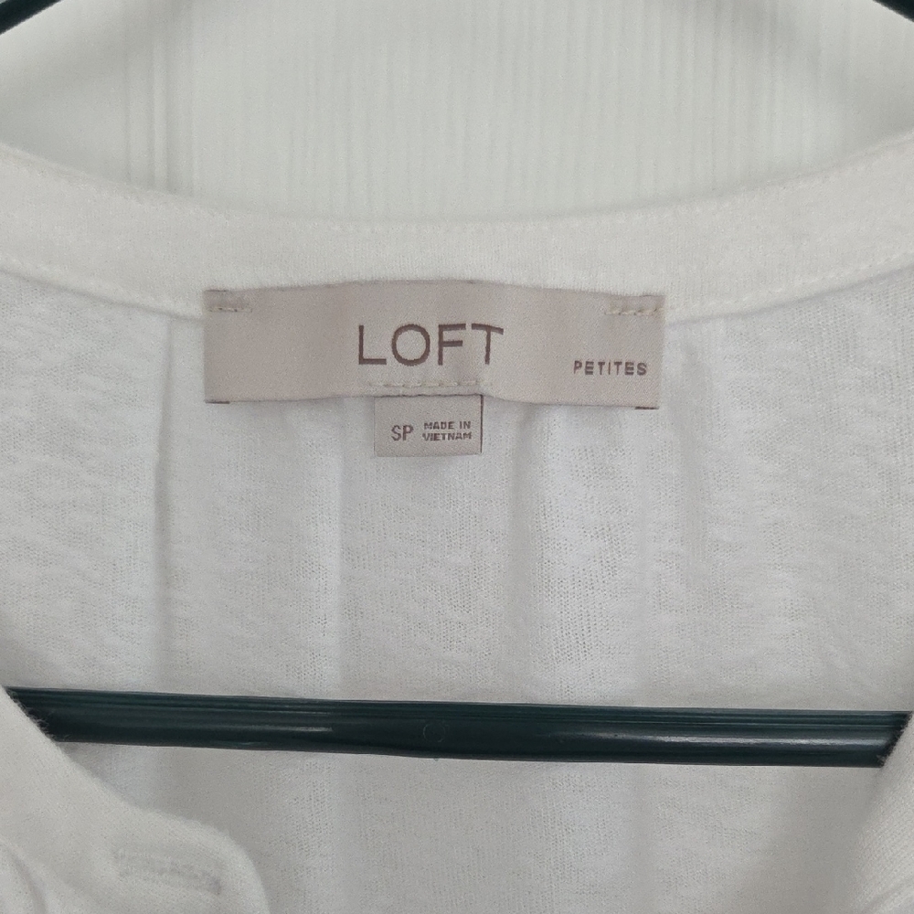 LOFT Ivory Button-Front Blouse - Picture 2 of 7